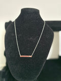 Stone Bar Pendant Necklace - Silver - Say It With