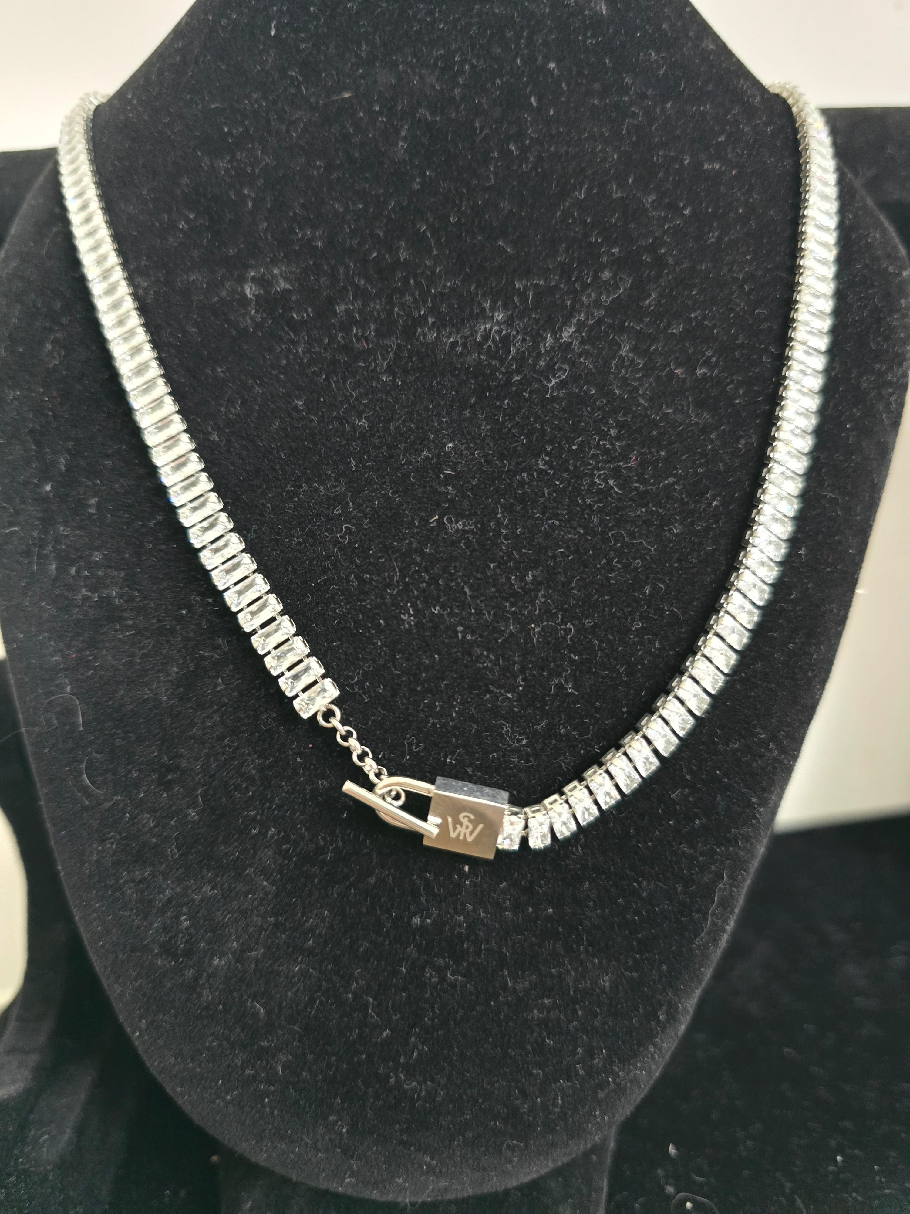 Emerald Tennis Necklace - Silver