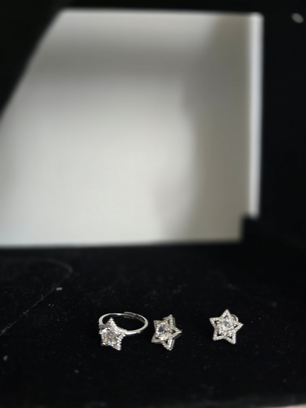 Star Necklace, Ring & Earrings - Set 3 Silver
