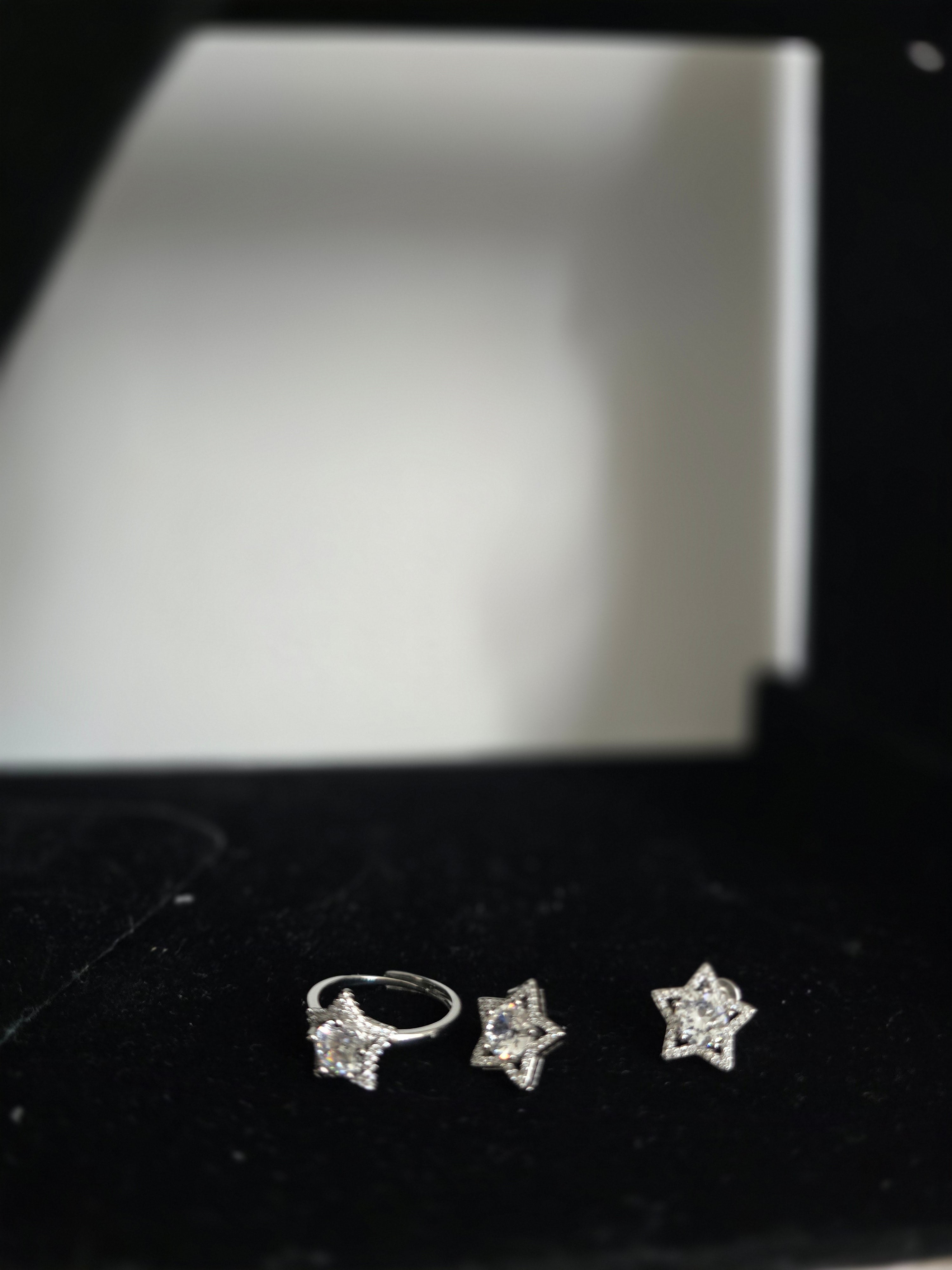Star Necklace, Ring & Earrings - Set 3 Silver
